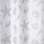 Rideau de douche tissu blanc décor coquillage 180 x 200 cm Sengli