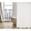 Rideau de douche tissu blanc et gris décor motif géométrique 180 x 200 cm Origami