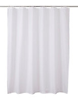 Rideau de douche tissu blanc uni 180 x 200 cm Diani