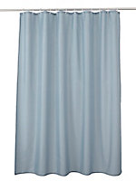Rideau de douche tissu bleu uni 180 x 200 cm Diani