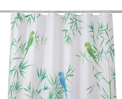 Rideau de douche textile avec oeillets mauve 180 x 200 cm - Conforama