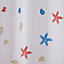 Rideau de douche tissu multicolore décor étoile de mer 180 x 200 cm Andrano