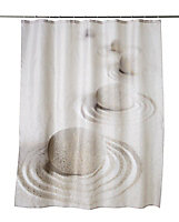 Rideau de douche tissu multicolore décor plage 180 x 200 cm Surma