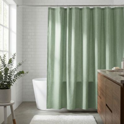 Rideau de douche vert Elland 180 x 200 cm GoodHome