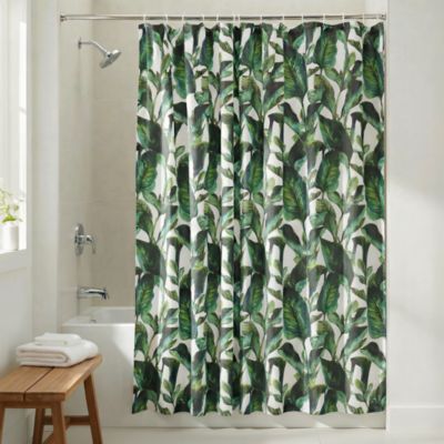Rideau de douche vert feuille Buri 180 x 200 cm GoodHome