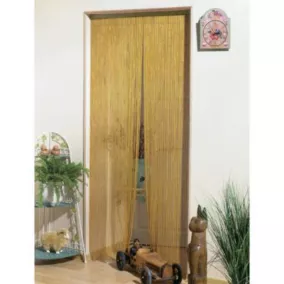 Rideau de porte bâtonnets bambou juste vernis L.120 x l.220cm