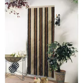 Rideau de porte chenilles coloris Beige/bronze/brun L.220 x l.90 cm