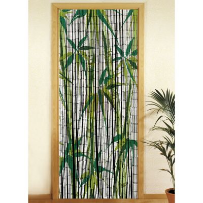 Rideau de porte en bambou Blanc, l. 90 x H. 200 cm, BAMBOO