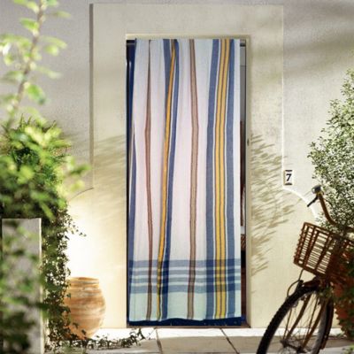 Rideau de Porte "Marseillais" à rayures d'Antan (140x225 cm - Bleu)