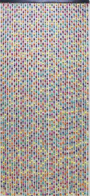 Rideau de porte Morel E534 Bubble Gum en perles de bois multicolore H.200 x l.90 cm