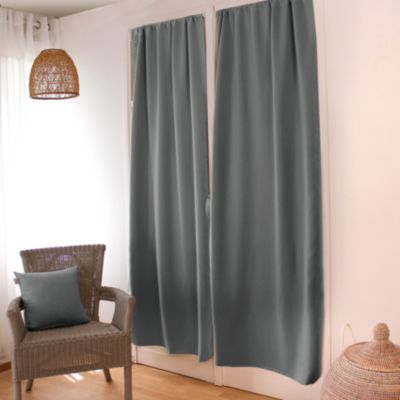 Rideau de porte occultant (90x210 cm - Gris clair)