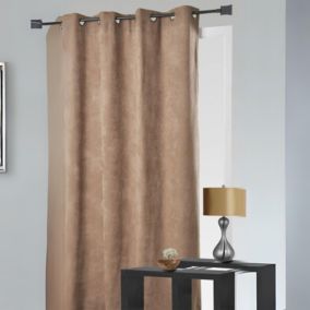 Rideau doublé 100 % occultant et face suédine unie (140x260 cm - Taupe)