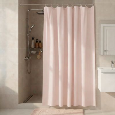 Rideau douche Koros rose 180 x 200 cm GoodHome