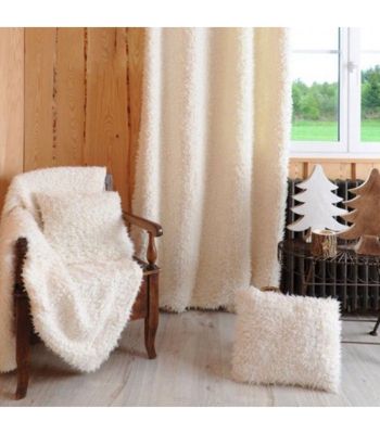 Rideau - Effet Poil de Mouton - Blanc - Tamisant - 135x250cm