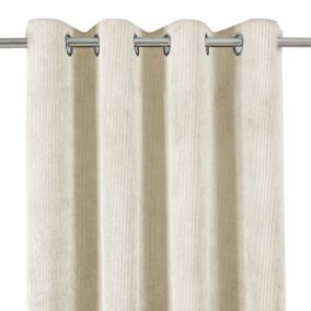 Rideau effet velours GoodHome Carrington l.135 x H.260 cm blanc