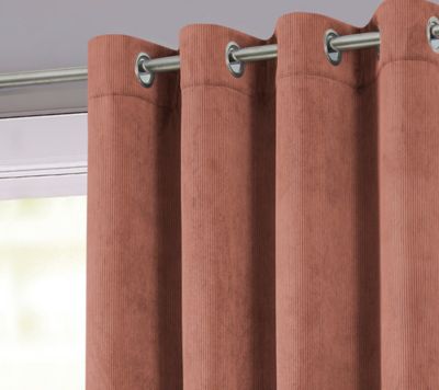 Rideau effet velours GoodHome Carrington l.135 x H.260 cm marron