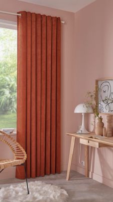Rideau effet velours GoodHome Carrington l.135 x H.260 cm marron