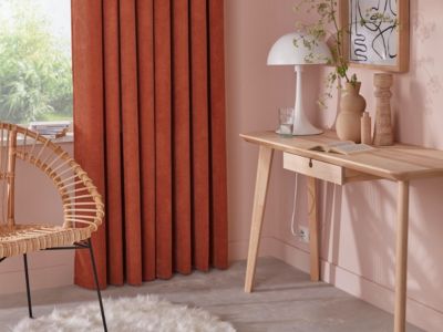 Rideau effet velours GoodHome Carrington l.135 x H.260 cm marron