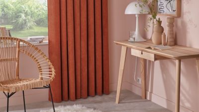 Rideau effet velours GoodHome Carrington l.135 x H.260 cm marron