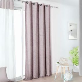 Rideau  - Effet velours velouté uni (140x245 cm - Rose Clair)