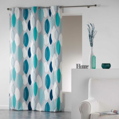 Store Romain Sur Mesure - Tissu Coton Bleu Et Jaune - 140 X 95 Cm - Neuf