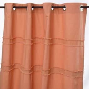 Rideau en coton à oeillets terra cotta 150x250