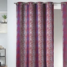 Rideau en Jacquard Ethnique (140x260 cm - Violet parme)