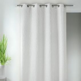 Rideau en jacquard fantaisie (135x260 cm - Blanc)