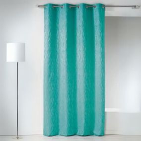 Rideau en jacquard fantaisie (135x260 cm - Bleu azur)