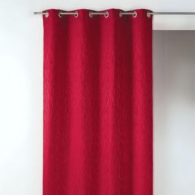 Rideau en jacquard fantaisie (135x260 cm - Bordeaux)