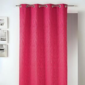 Rideau en jacquard fantaisie (135x260 cm - Fuchsia)