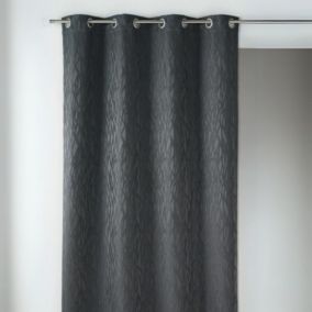 Rideau en jacquard fantaisie (135x260 cm - Gris anthracite)