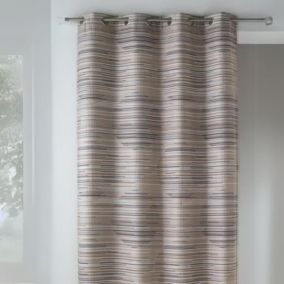 Rideau en jacquard fantaisie et graphique (140x260 cm - Taupe)