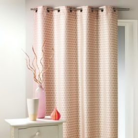 Rideau en jacquard fantaisie à pois (140x260 cm - Rose Boudoir)