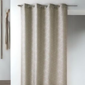 Rideau en Jacquard à Imprimés Design (140x260 cm - Beige)