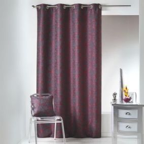 Rideau en Jacquard à Imprimés Design (140x260 cm - Bordeaux)