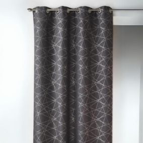 Rideau en Jacquard à Imprimés Design (140x260 cm - Gris clair)