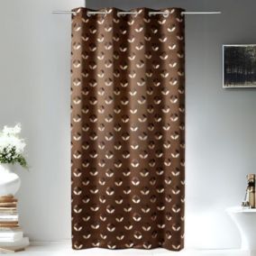 Rideau en jacquard à imprimés "rosace" (140x260 cm - Marron chocolat)