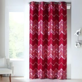 Rideau en jacquard à motifs "chevron" (140x260 cm - Rose Blush)