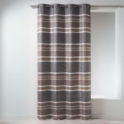 Rideau en jacquard à rayures horizontales "animal" (140x260 cm - Tabac)