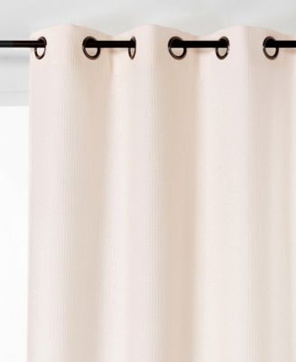 Rideau en nid d'abeille coton & linen Linder L.140 x H.245 cm blanc blanc cassé