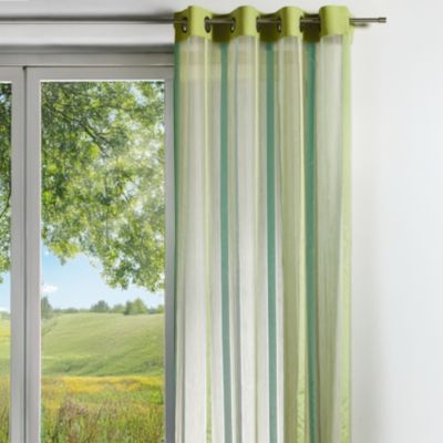 Rideau en organza à rayures verticales (140x260 cm - Vert clair)