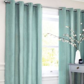 Rideau en polycoton bleu clair 140x250