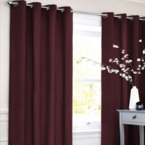 Rideau en polycoton rouge bourgogne 140x250