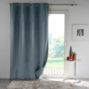 Rideau en velours au style cossu (140x250 cm - Marron Clair)