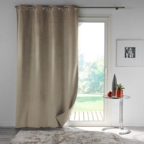 Rideau en velours au style cossu (140x250 cm - Taupe)