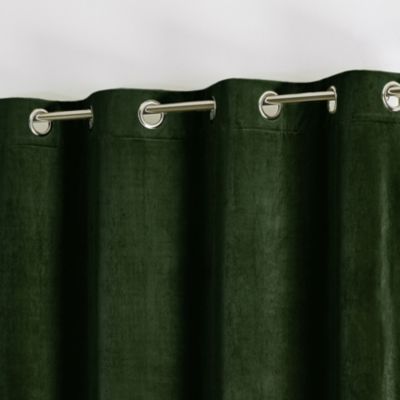 Rideau en velours feutré uni (135x260 cm - Vert sapin)