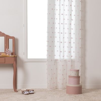Rideau enfant "Pompoms" rose 140x240cm - Atmosphera Créateur d'intérieur