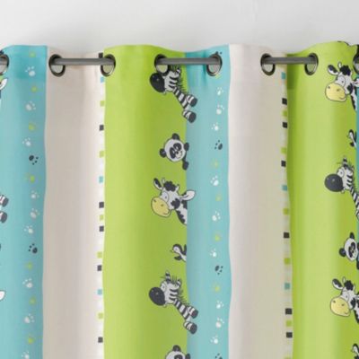 Rideau enfant zèbre - 135x260cm - Vert Anis