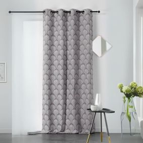 Rideau esprit art nouveau (140x240 cm - Gris clair)